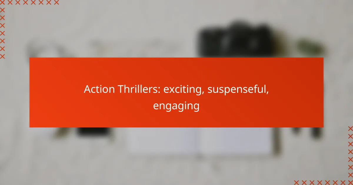 Action Thrillers: exciting, suspenseful, engaging