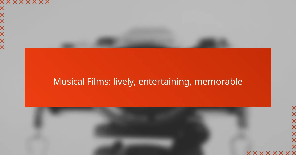 Musical Films: lively, entertaining, memorable