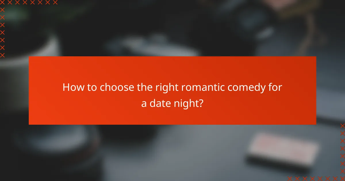 How to choose the right romantic comedy for a date night?