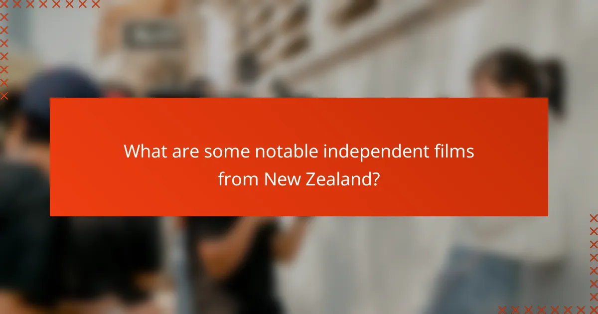 What are some notable independent films from New Zealand?