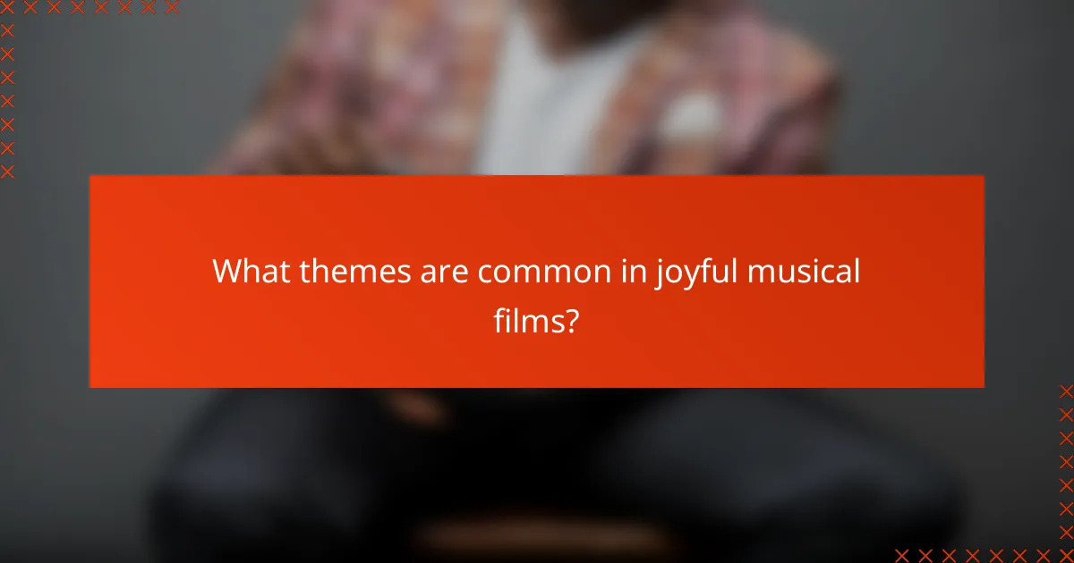 What themes are common in joyful musical films?